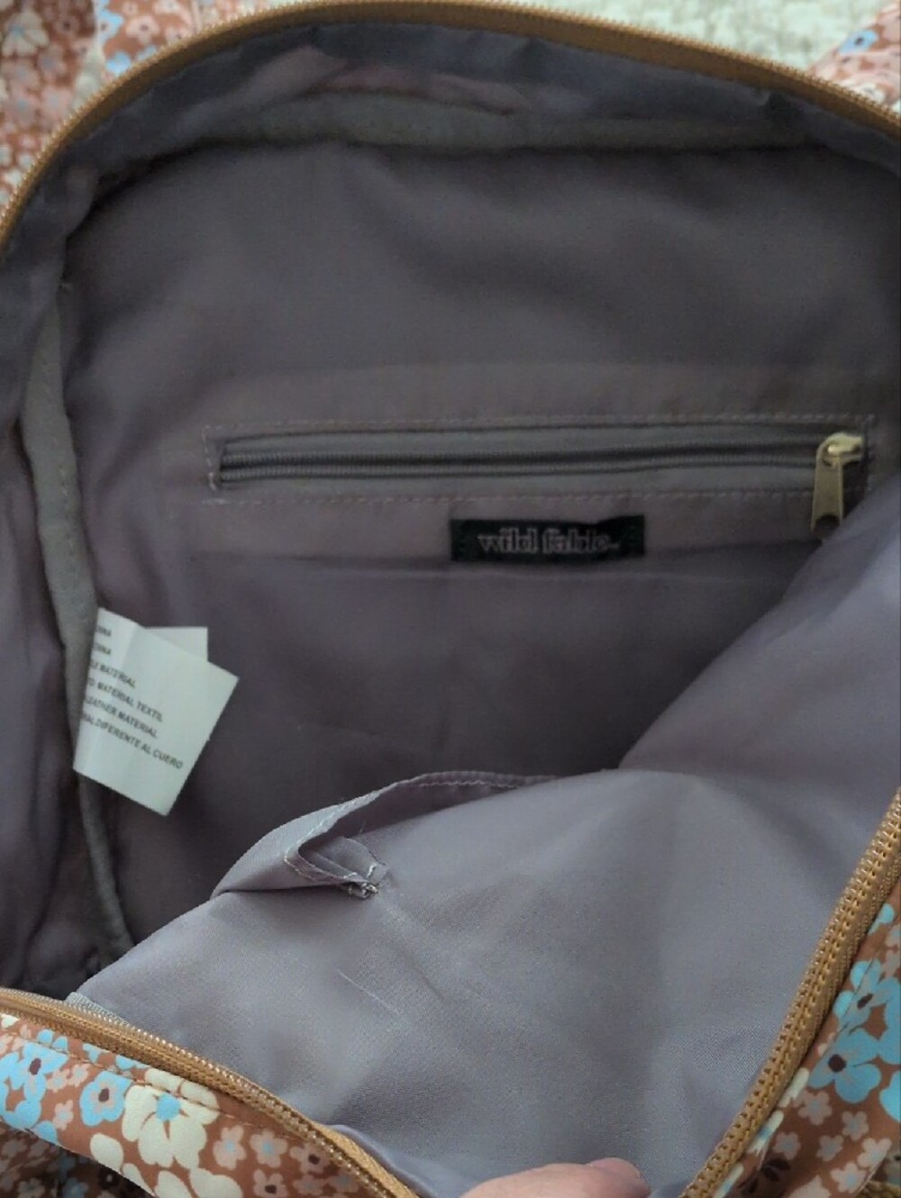 Floral Canvas Mini Backpack - Camel Floral - Picture 2 of 3